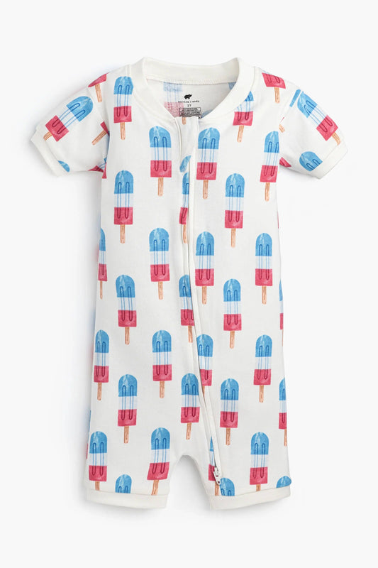 4th of July Baby Shorty Pajamas - Americana Ice Pops