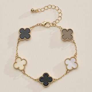 Colorful Shell Charm Bracelet with Gold Detailing