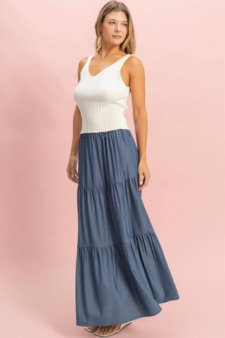 Women’s Three-Tier Maxi Skirt