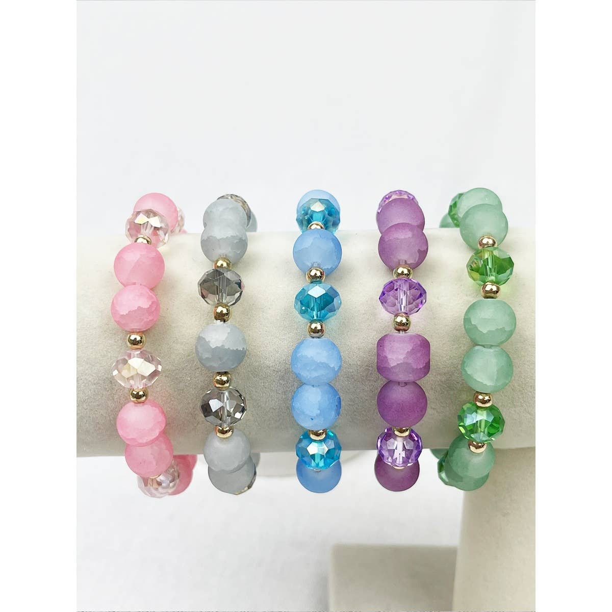 Soft Tone Bead Mix Stretch String Bracelet