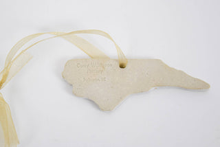 North Carolina Ornament in White | 22k Gold Edge