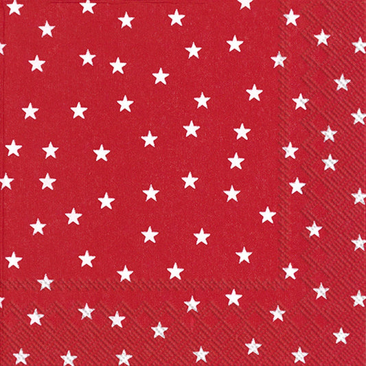 Paper Cocktail Napkins Pack of 20 Little Stars red Patriotic