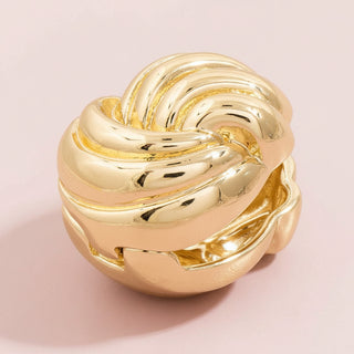 Metallic Knot Hinge Stud Earrings