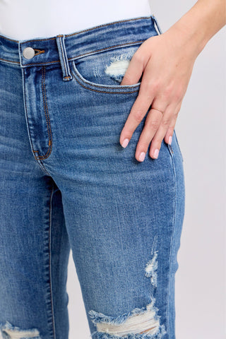 Judy Blue Mid-Rise Vintage Wash Boyfriend Jeans