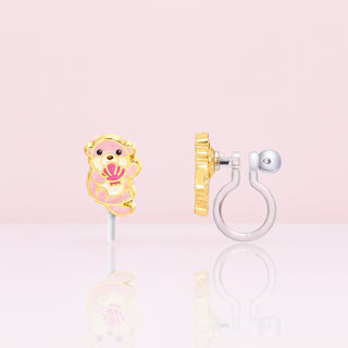 Girl Nation Cute Otter Clip-On Earrings