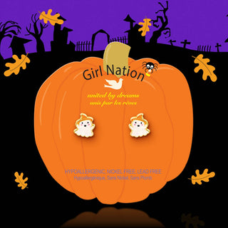 Halloween Shimmer Ghost Stud Earrings