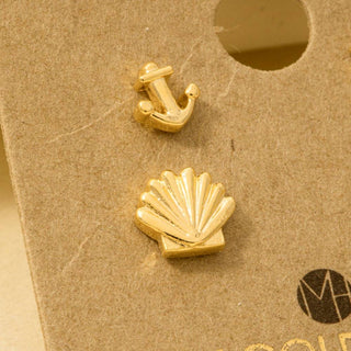 Gold Dipped Mini Sea Life Stud Earrings Set