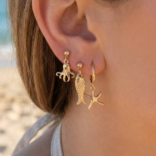 Sea Life Charms Hoop Earrings
