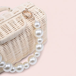 Everly Pearl-Strung Woven Box Evening Bag