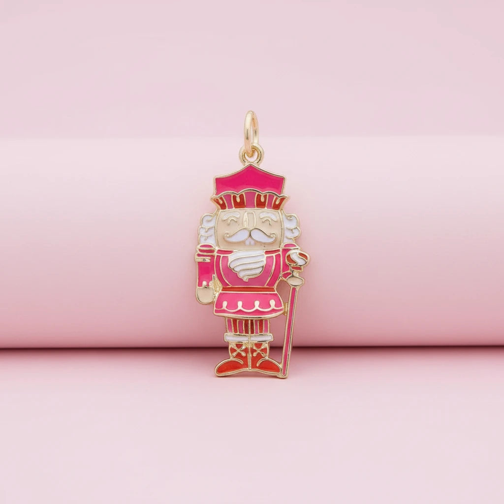 Nutcracker Enamel Charm in Pink/Red/White