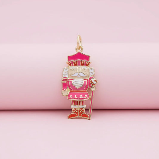 Nutcracker Enamel Charm in Pink/Red/White