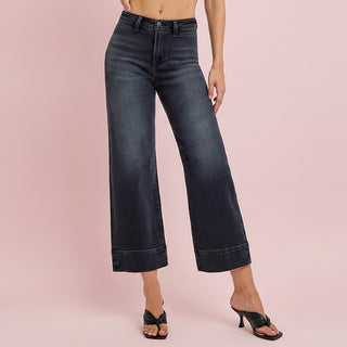 Risen High Rise Crop Wide Jean