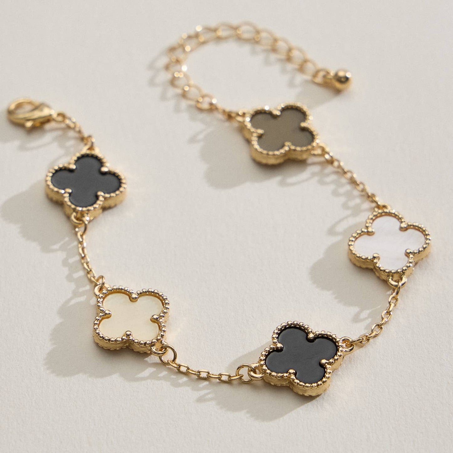 Colorful Shell Charm Bracelet with Gold Detailing