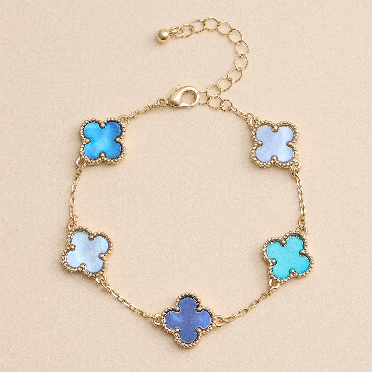 Colorful Shell Charm Bracelet with Gold Detailing