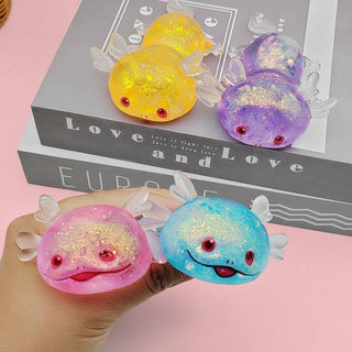 Maltose Glitter Axolotl Sensory Squishy Toy