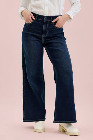 Judy Blue Petite High-Waist Lux Retro Wide-Leg Jeans in Twilight Blue