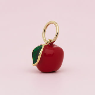 Apple Enamel Charm in Red