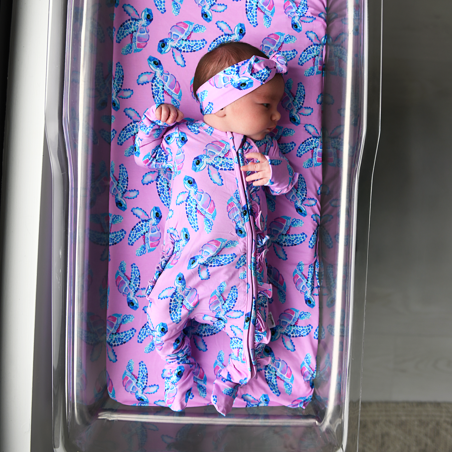 Waverly Sea Turtles Ruffle Zip Bamboo Sleepies Little