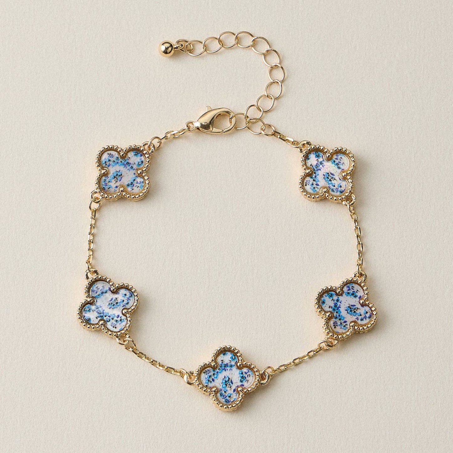 Colorful Shell Charm Bracelet with Gold Detailing