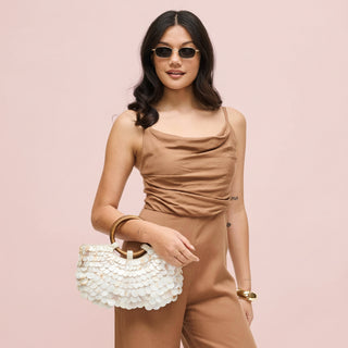 Scarlett Iridescent Ring-Handle Evening Bag