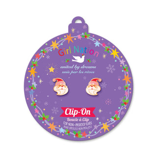 Santa Clip On Earrings for Girls
