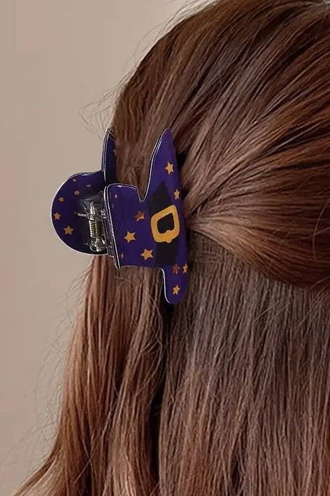 Halloween Witch Hat Hair Claw Clip