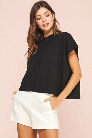 Women's Button-Down Cap Sleeve Knit Cardigan Sweater