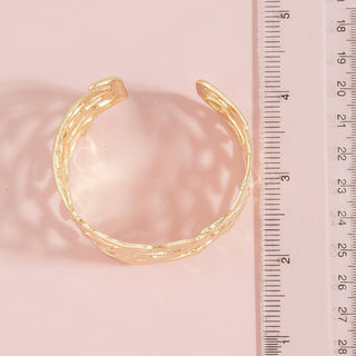 Golden Coral Branch Statement Cuff Bracelet