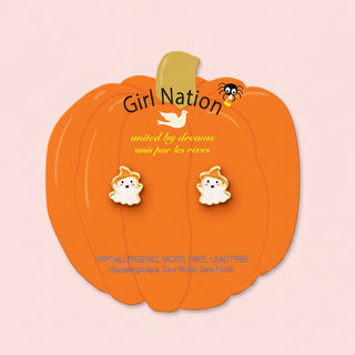Halloween Shimmer Ghost Stud Earrings