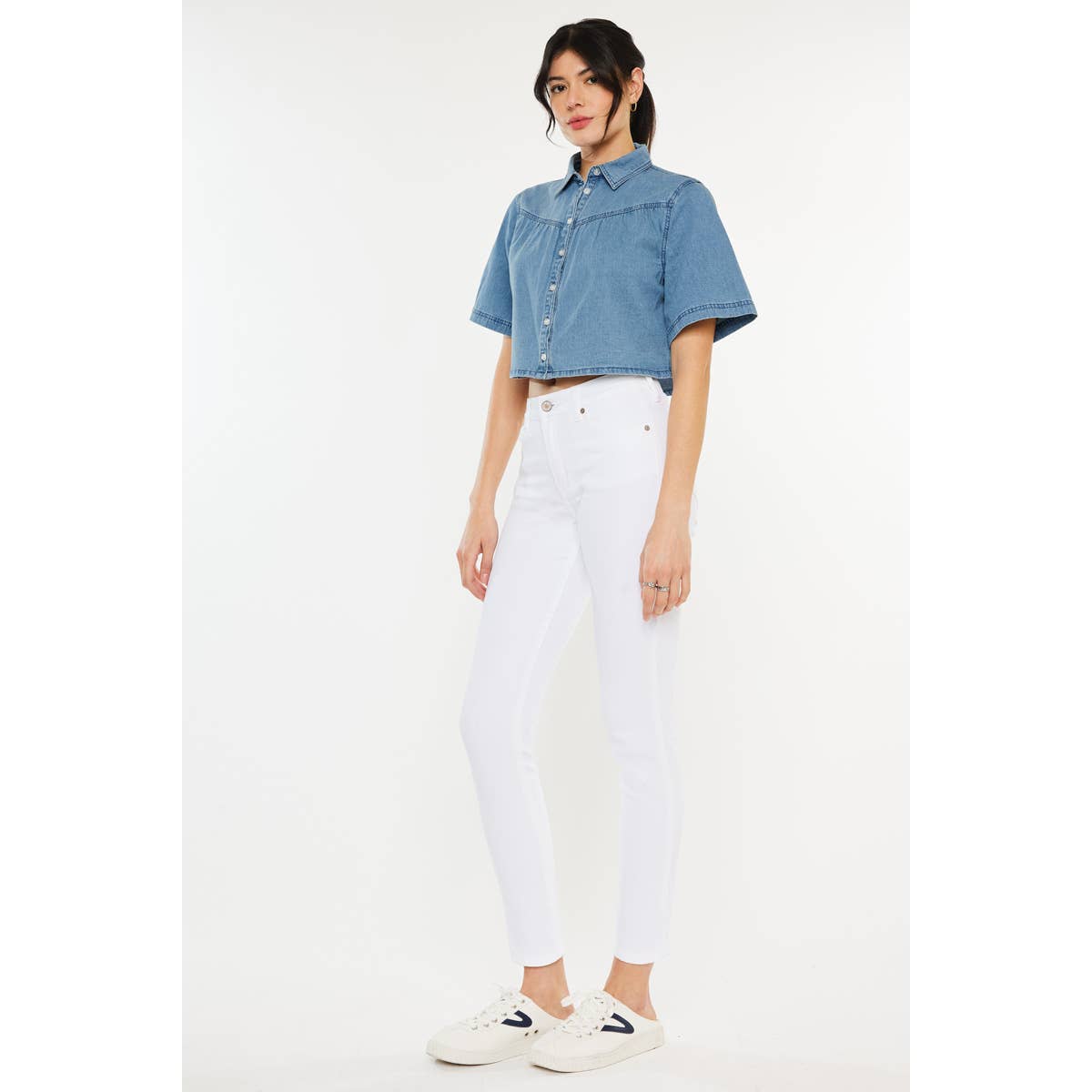 White High-Rise Skinny Jeans