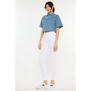White High-Rise Skinny Jeans