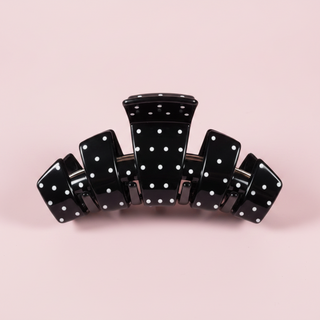 Classic Black Polka Dot Party Medium Claw Clip