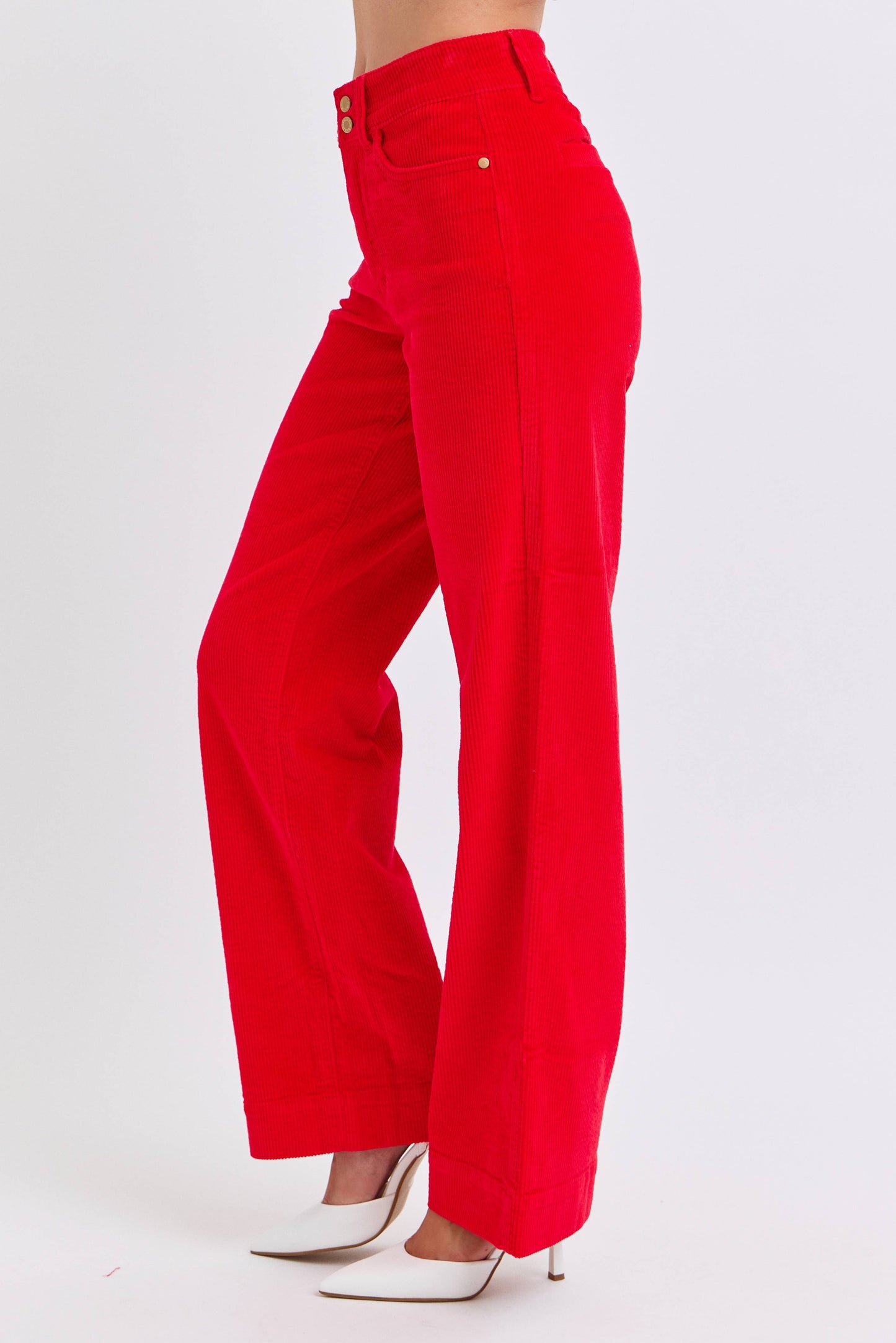 Judy Blue High Waisted Red Corduroy Trouser