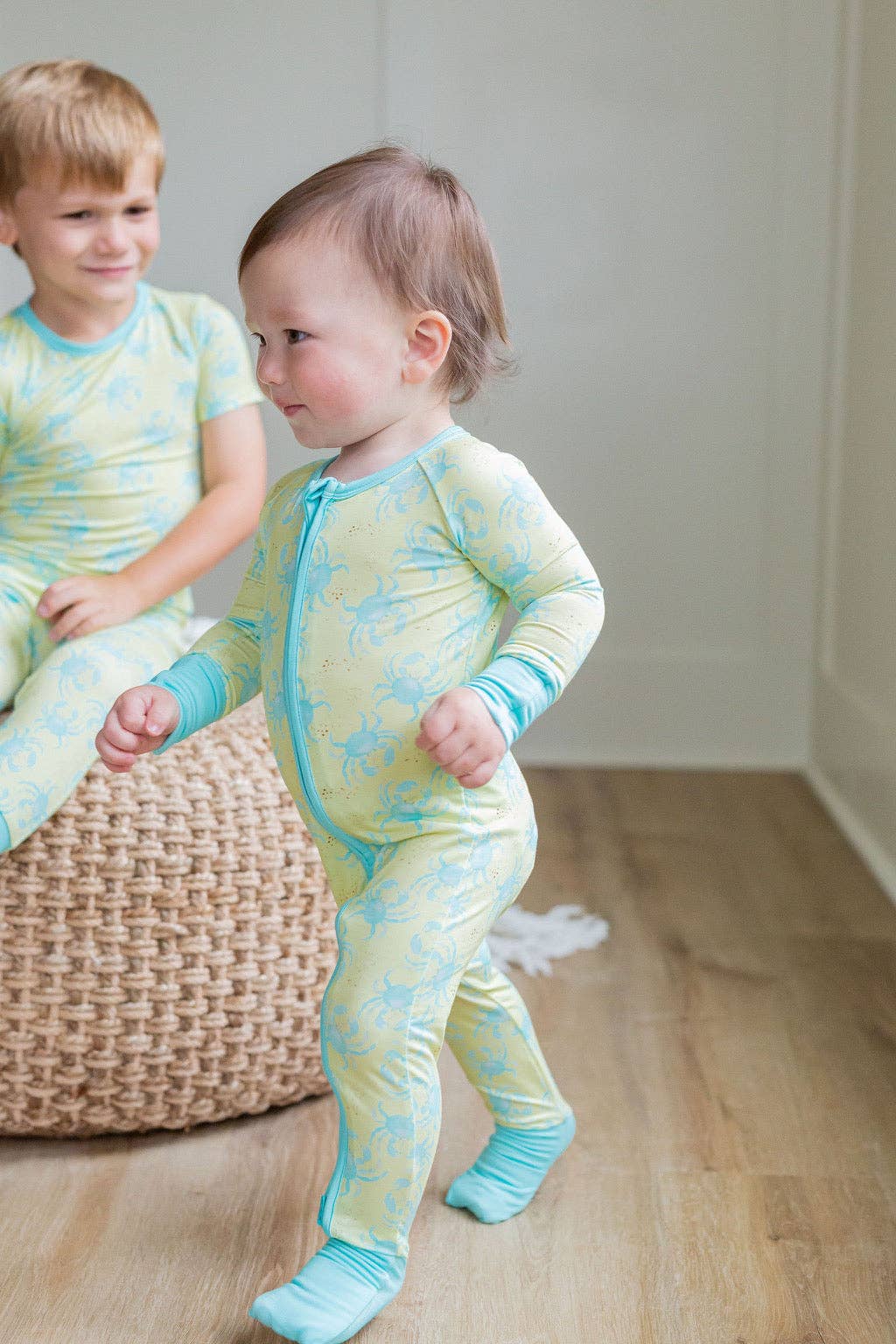 Cousins Beach Crab Club Zipper Onesie