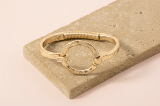 Hammered Circle Bangle Bracelet
