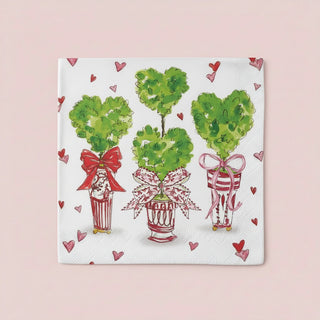 Paper Cocktail Napkins 20ct Heart Topiary Rosanne Beck