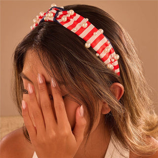 Patriotic Pearl Top Knot Headband