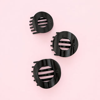 Jet Black | Medium | Flat Circle Hair Clip
