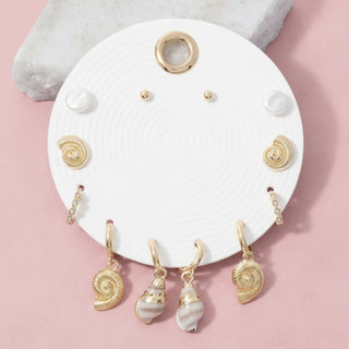 Ocean Treasure Shell and Pearl Earrings