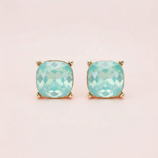 Square Cushion Stone Stud Earrings