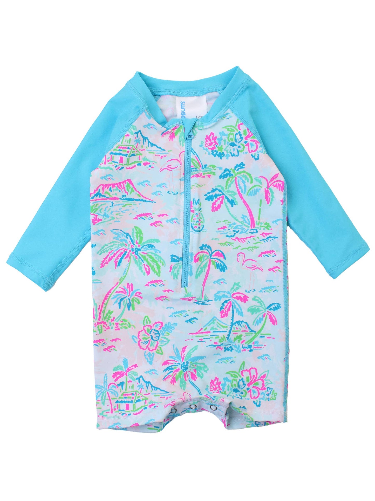 Baby Boys Tropical Resort Long Sleeve One Piece Rash Guard