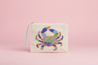 Crabby Waves Beaded Wristlet