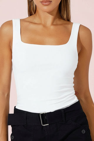Basic Slim Fit Square Neck Tank Top