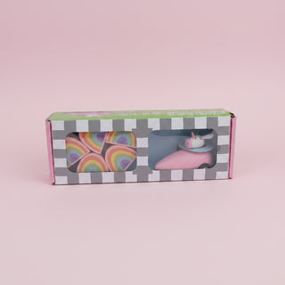 Wooden Unicorn and Rainbow Bowling Game