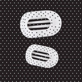 White Polka Dot Party Large Flat Round Hair Clip