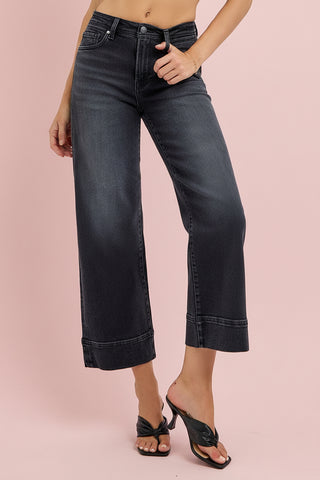 Risen High Rise Crop Wide Jean