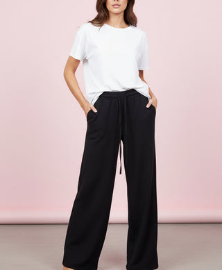 Cotton Drawstring Waist Flowy Pant