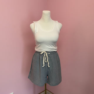 Drawstring Linen Shorts