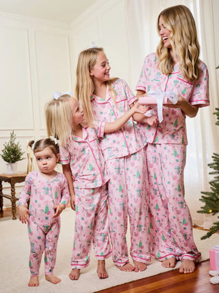 Mommy and Me Pink Christmas Pajamas