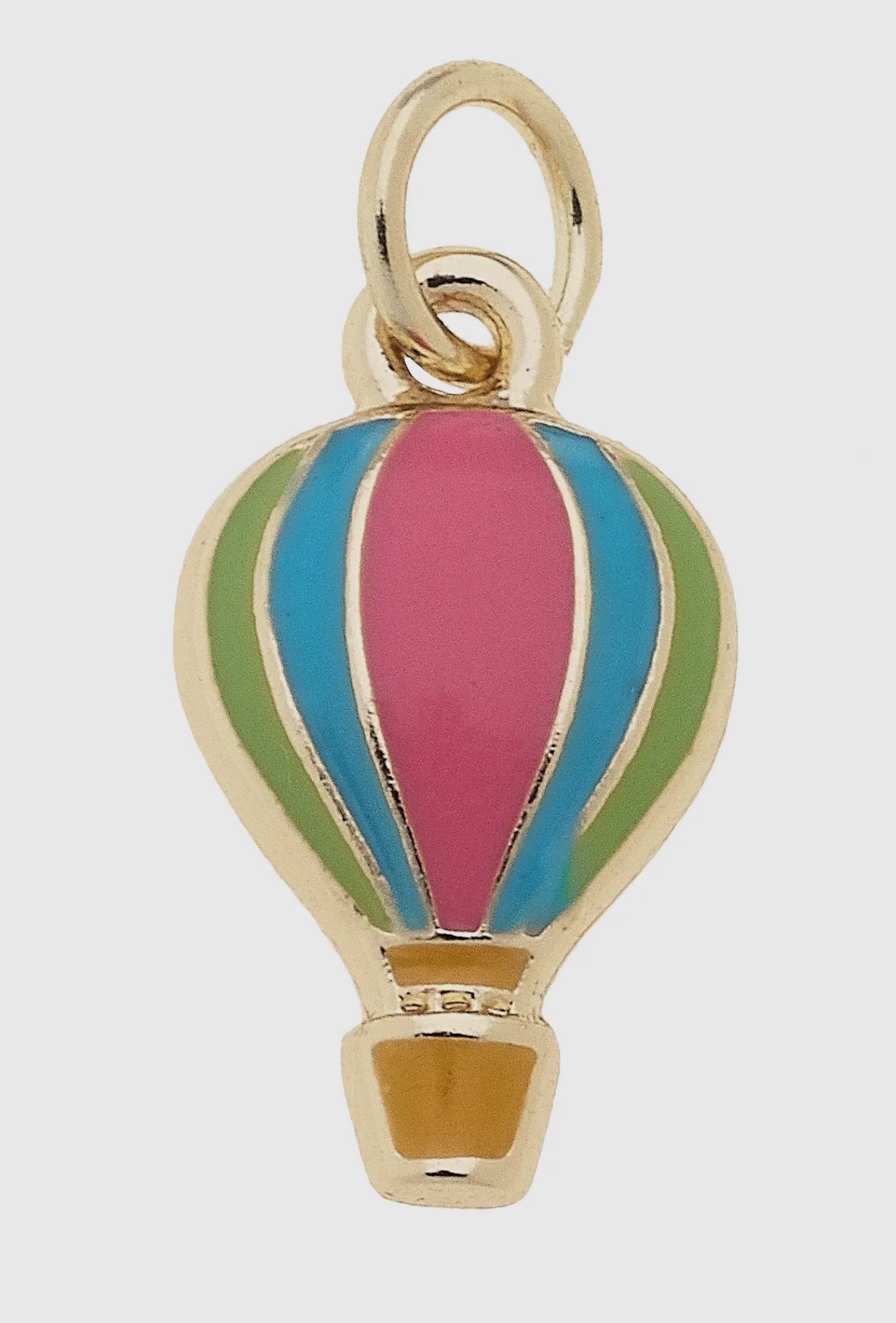 Rainbow Enamel Hot Air Balloon Charm in Multi